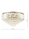 Laura Ashley Vienna crystal flush ceiling light antique brass, UK version