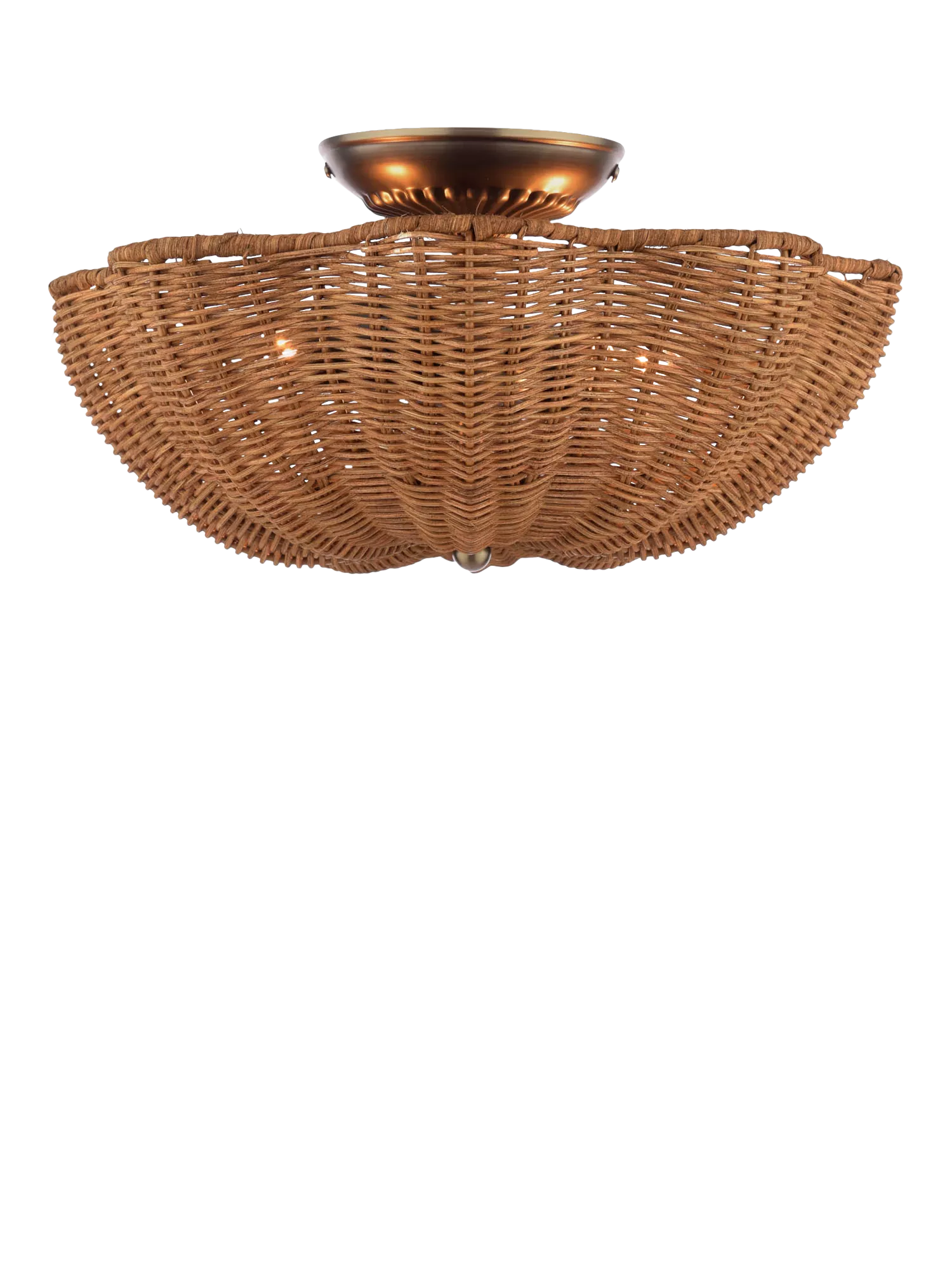 Joules Braywick flush ceiling light natural rattan 35cm (British brand)