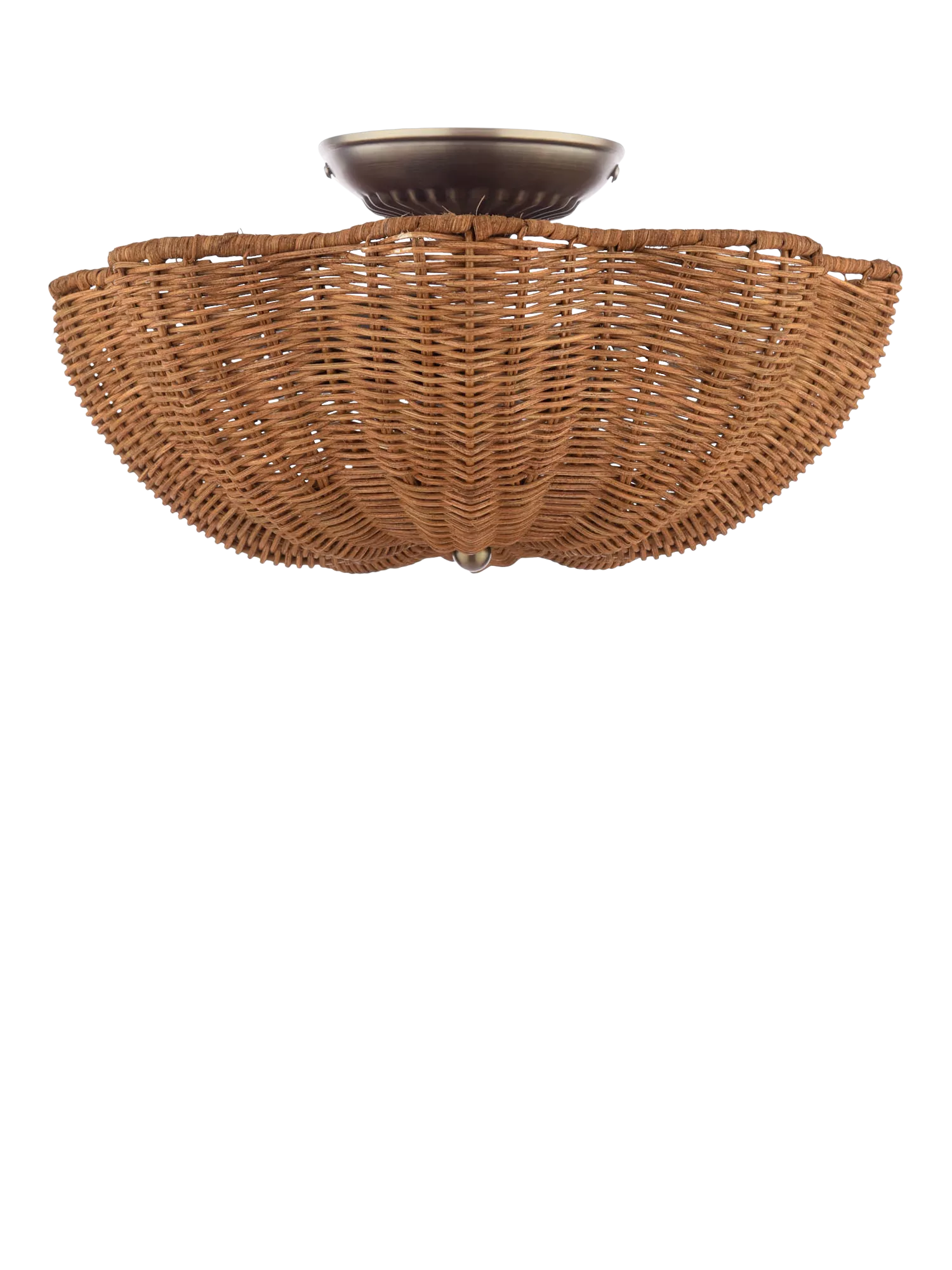 Joules Braywick flush ceiling light natural rattan 35cm (British brand)