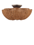 Joules Braywick flush ceiling light natural rattan 35cm (British brand)