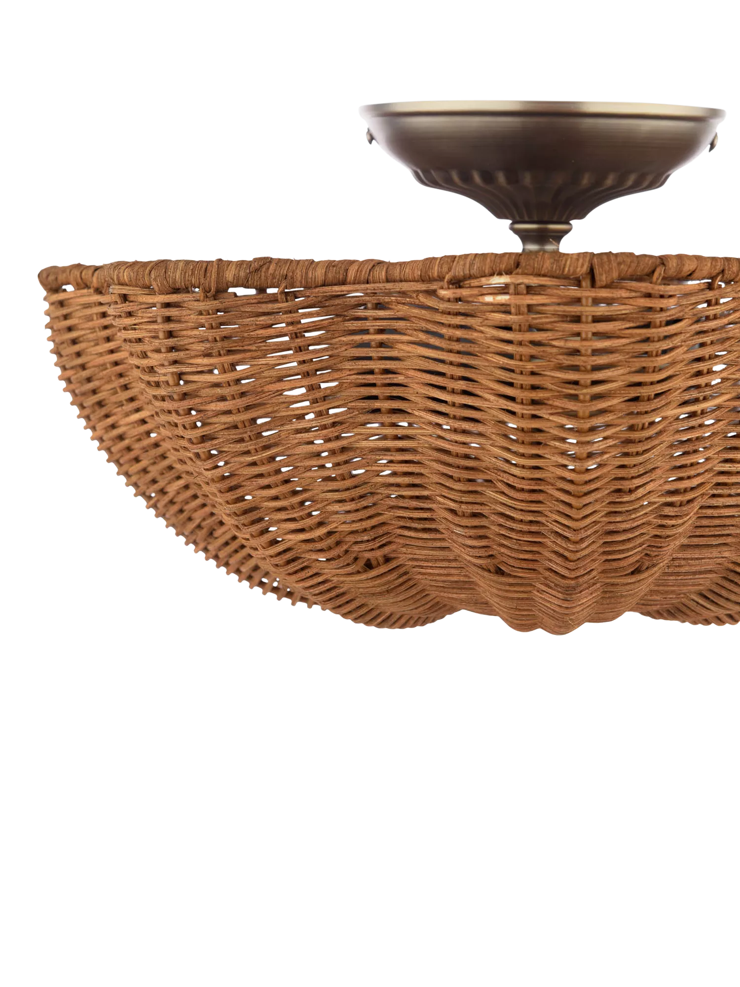 Joules Braywick flush ceiling light natural rattan 35cm (British brand)