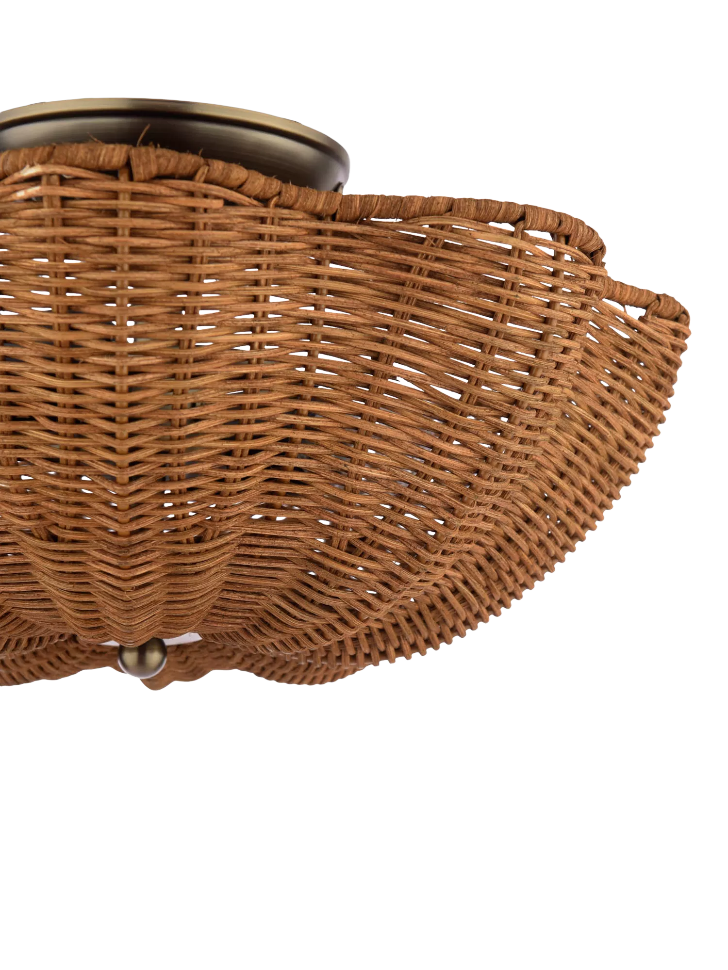 Joules Braywick flush ceiling light natural rattan 35cm (British brand)