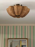 Joules Braywick flush ceiling light natural rattan 35cm (British brand)