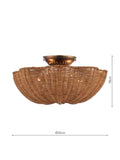 Joules Braywick flush ceiling light natural rattan 35cm (British brand)