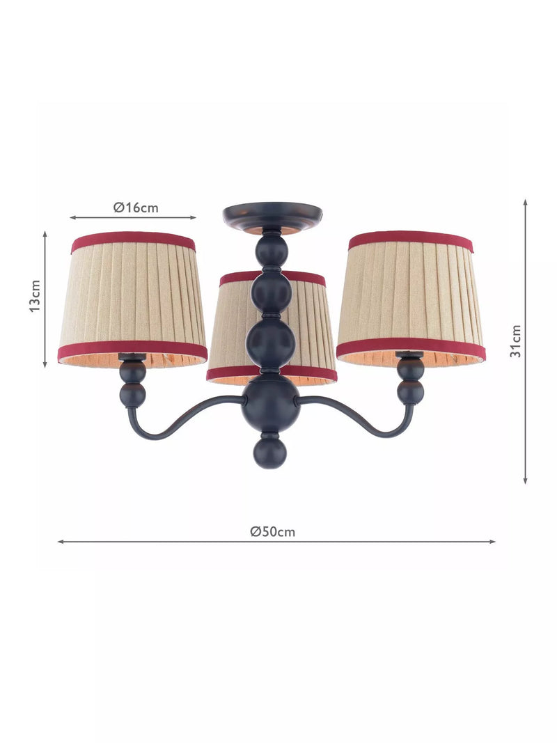 Joules Harewood semi flush ceiling light navy blue - British product
