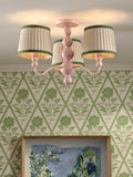 Joules Harewood pink 3-arm semi-flush ceiling light (British brand)