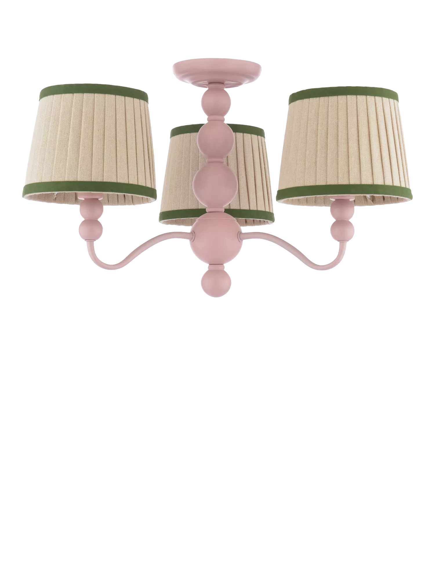 Joules Harewood pink 3-arm semi-flush ceiling light (British brand)