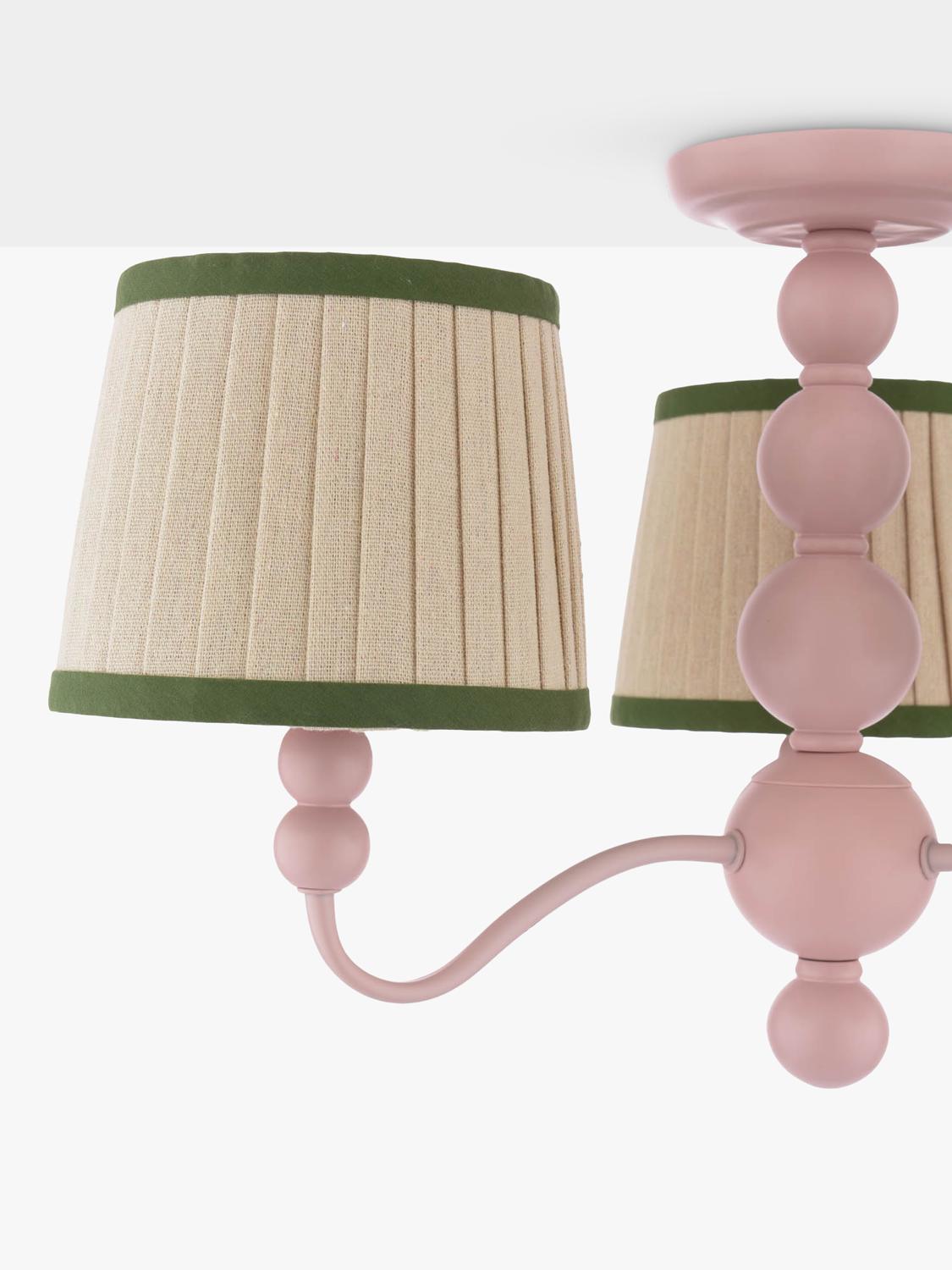 Joules Harewood pink 3-arm semi-flush ceiling light (British brand)