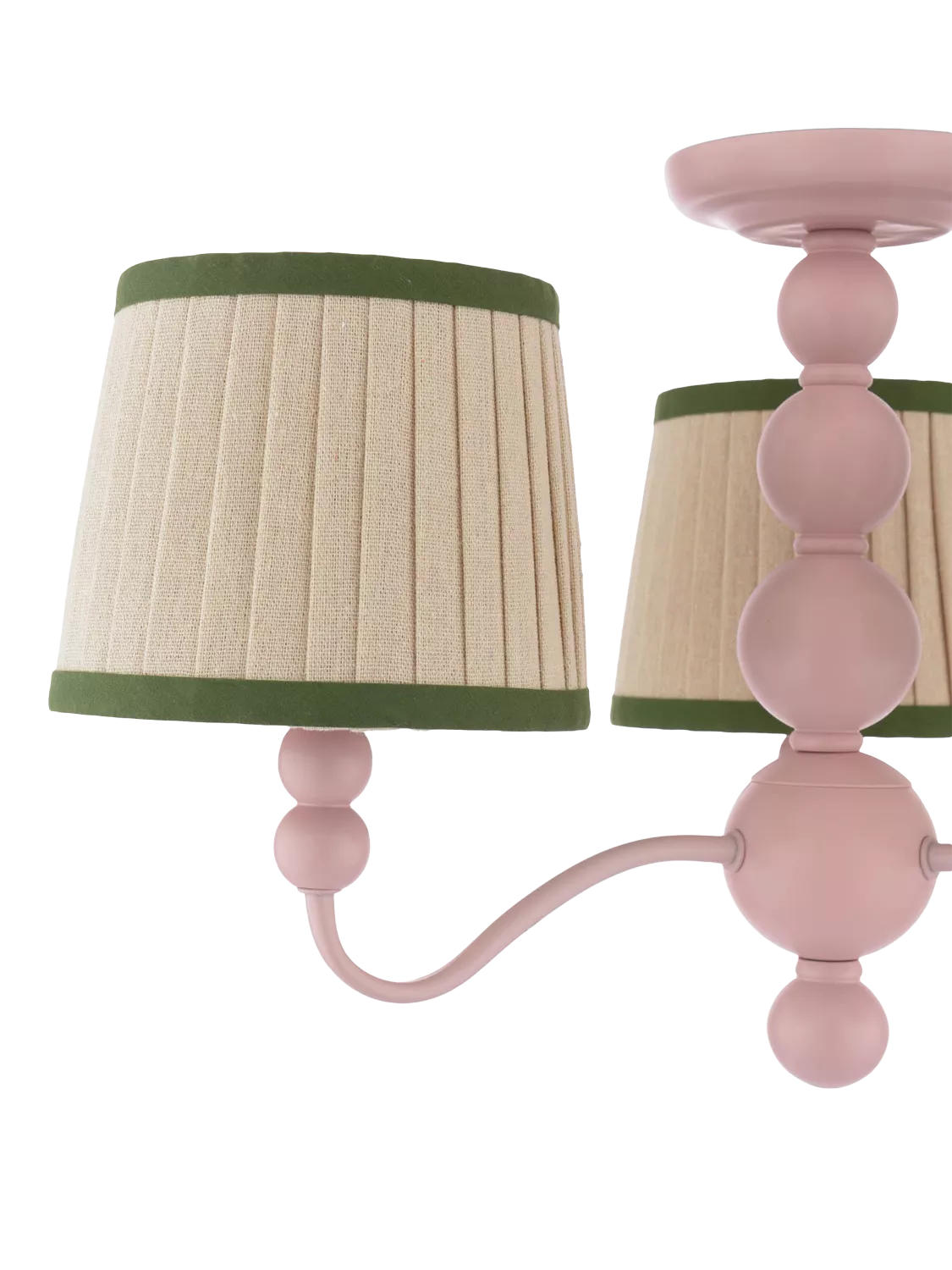Joules Harewood pink 3-arm semi-flush ceiling light (British brand)