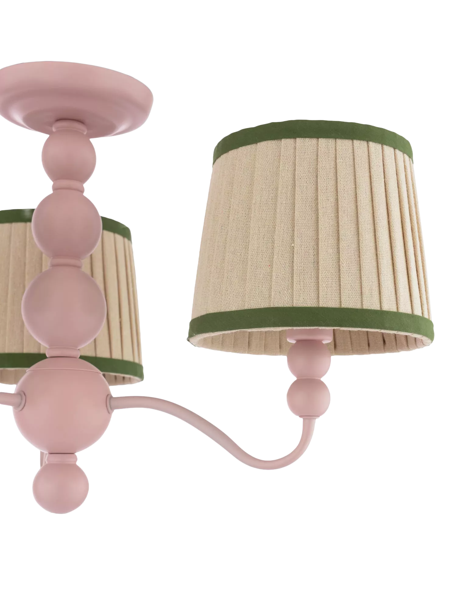 Joules Harewood pink 3-arm semi-flush ceiling light (British brand)