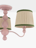 Joules Harewood pink 3-arm semi-flush ceiling light (British brand)