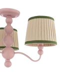 Joules Harewood pink 3-arm semi-flush ceiling light (British brand)