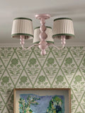 Joules Harewood pink 3-arm semi-flush ceiling light (British brand)