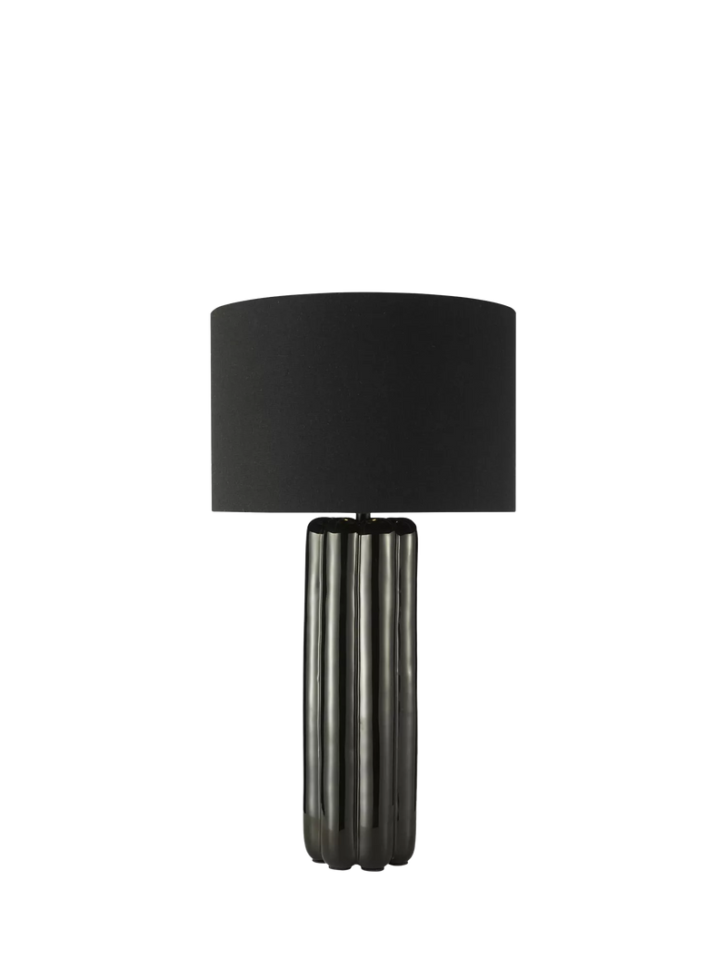 Där Hebron black glazed ceramic table lamp 58cm tall (British brand)