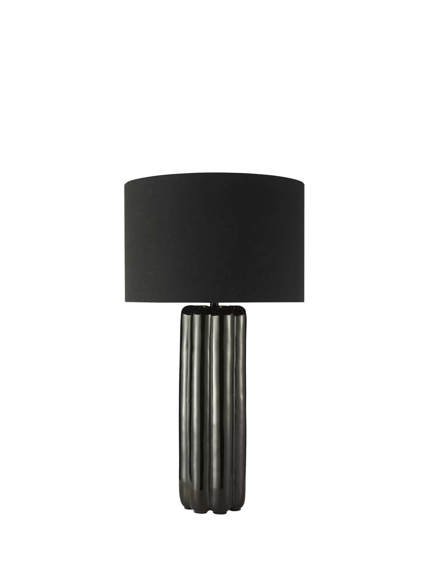 Där Hebron black glazed ceramic table lamp 58cm tall (British brand)