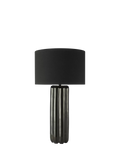 Där Hebron black glazed ceramic table lamp 58cm tall (British brand)