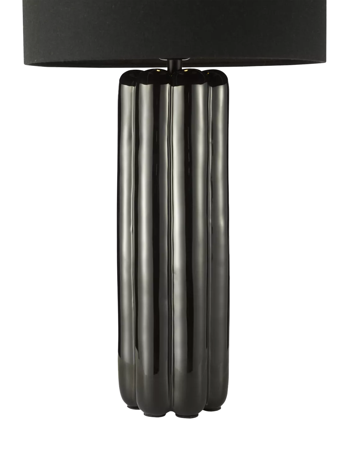 Där Hebron black glazed ceramic table lamp 58cm tall (British brand)