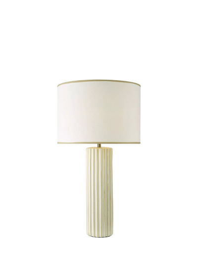 John Lewis Där Idella Ceramic Column Base Table Lamp, Taupe- Buy online at McGrocer