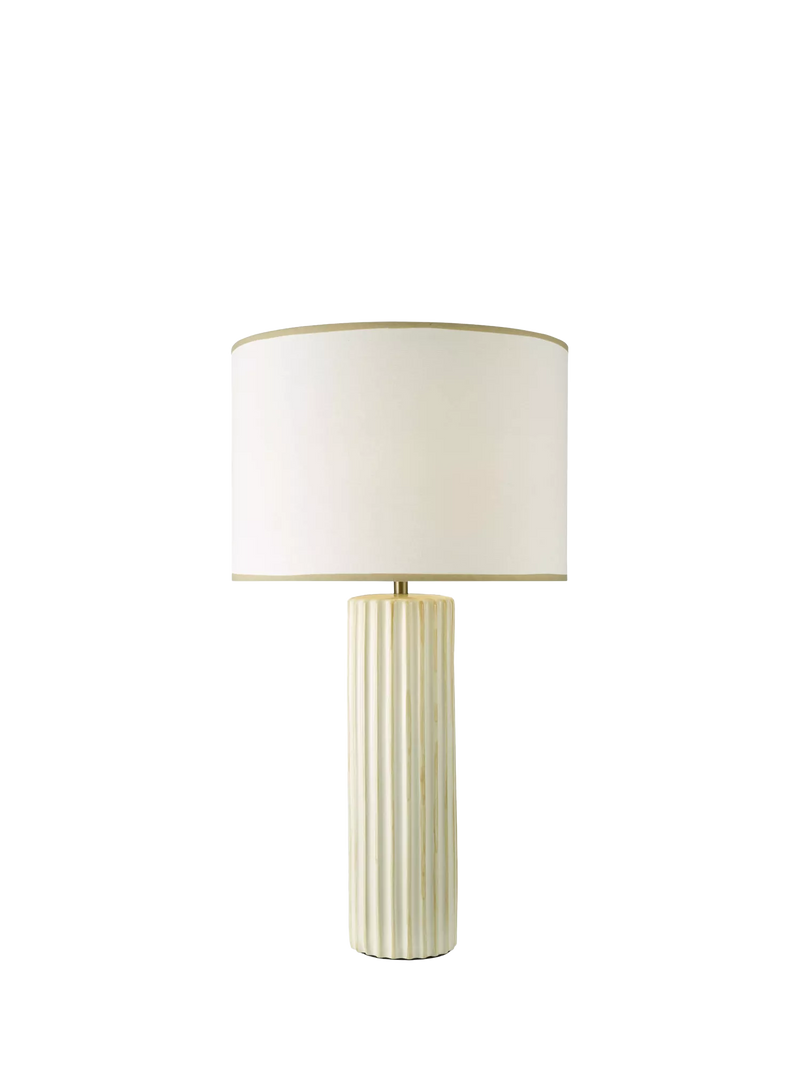 Där Idella Ceramic Column Base Table Lamp, Taupe