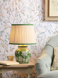 Laura Ashley Colwich green ceramic table lamp with linen shade - British product
