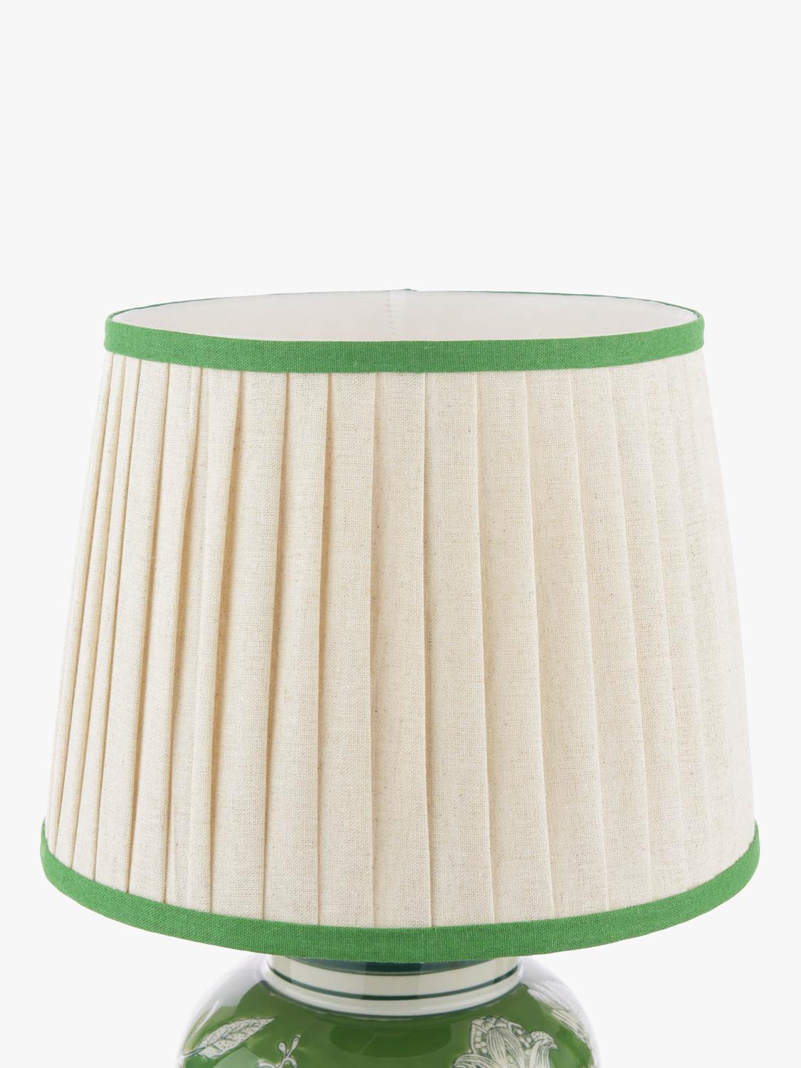 Laura Ashley Colwich green ceramic table lamp with linen shade - British product