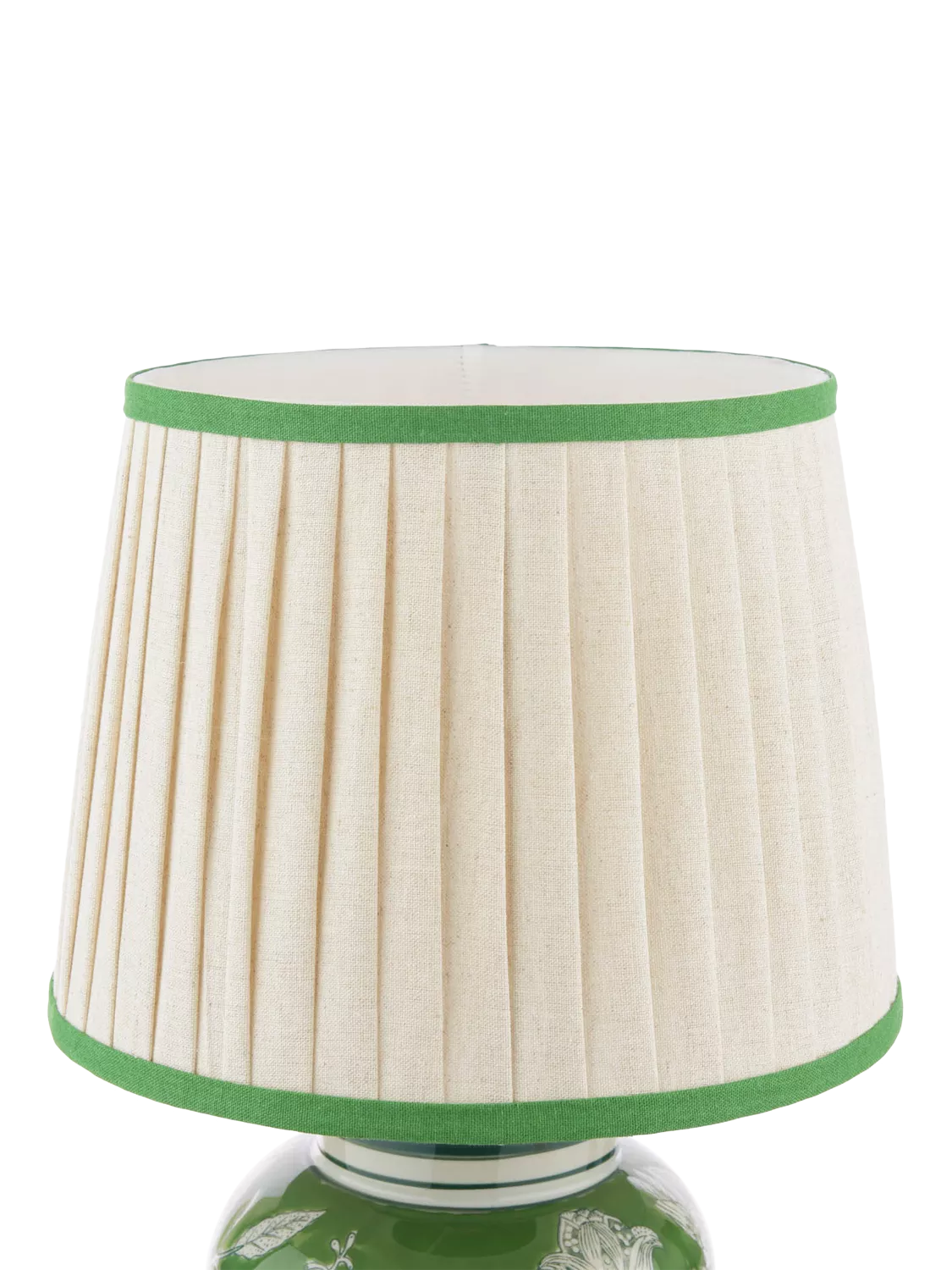 Laura Ashley Colwich green ceramic table lamp with linen shade - British product