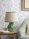 Laura Ashley Colwich green ceramic table lamp with linen shade - British product