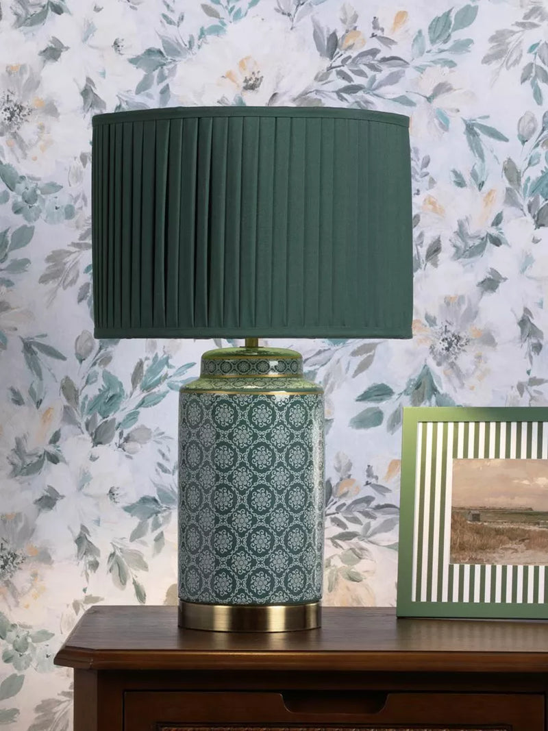 Laura Ashley Knipton table lamp green ceramic base (British brand)