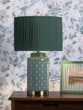 Laura Ashley Knipton table lamp green ceramic base (British brand)