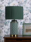 Laura Ashley Knipton table lamp green ceramic base (British brand)