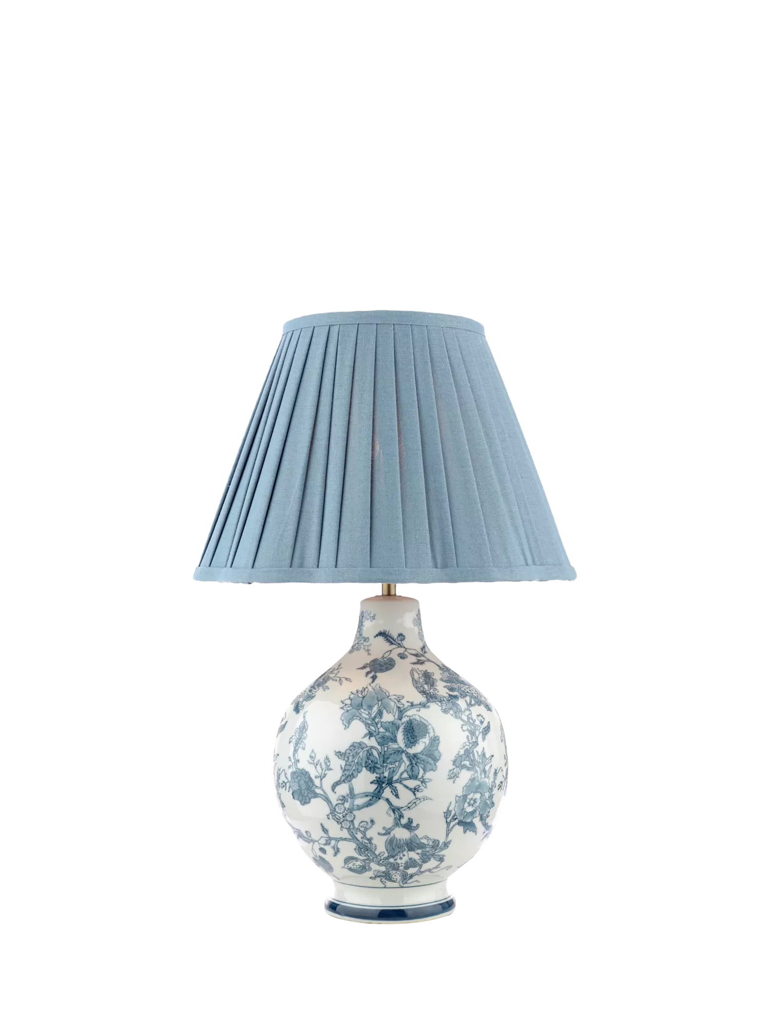 Laura Ashley blue floral ceramic table lamp, imported from the UK