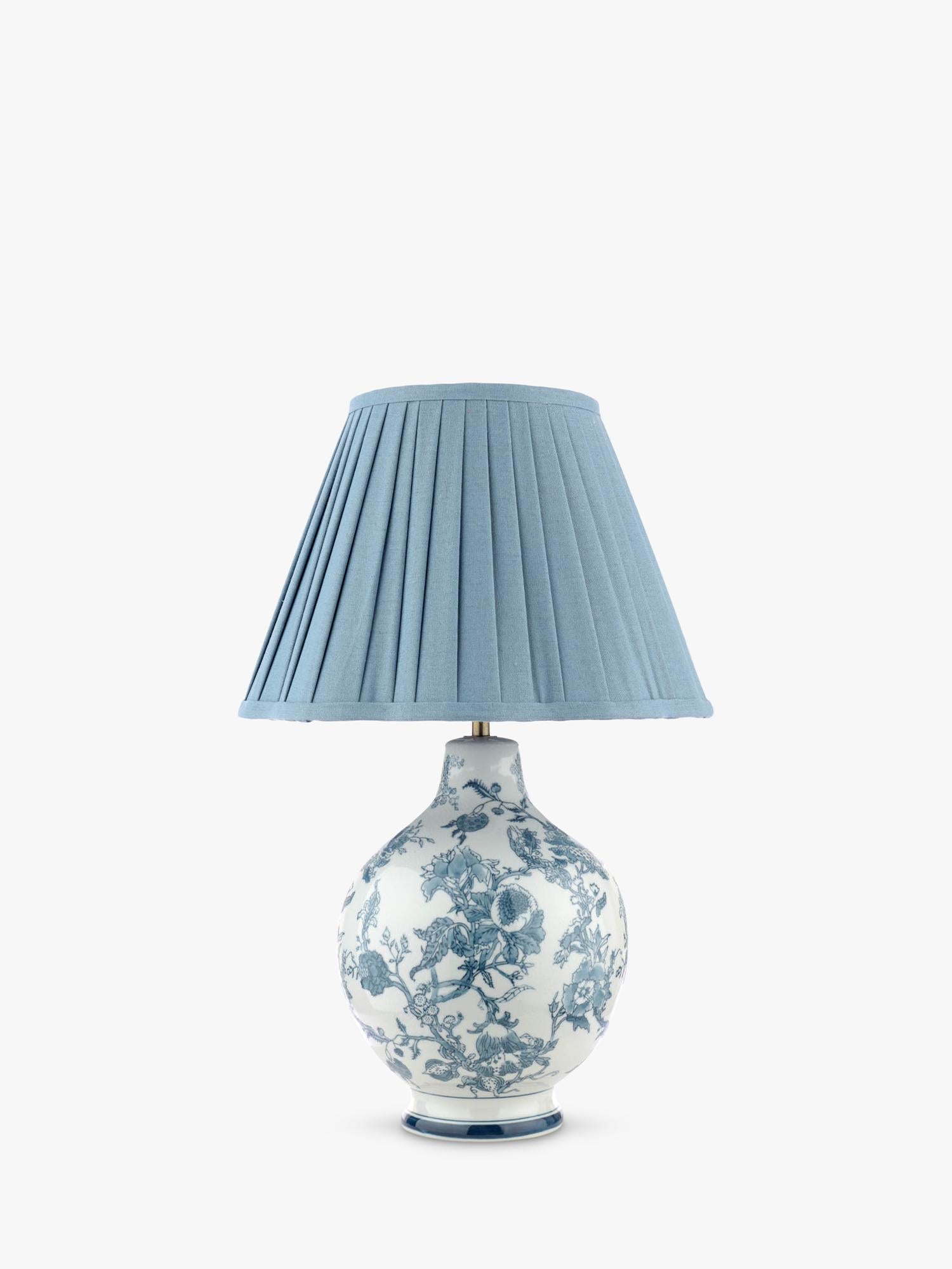 Laura Ashley blue floral ceramic table lamp, imported from the UK