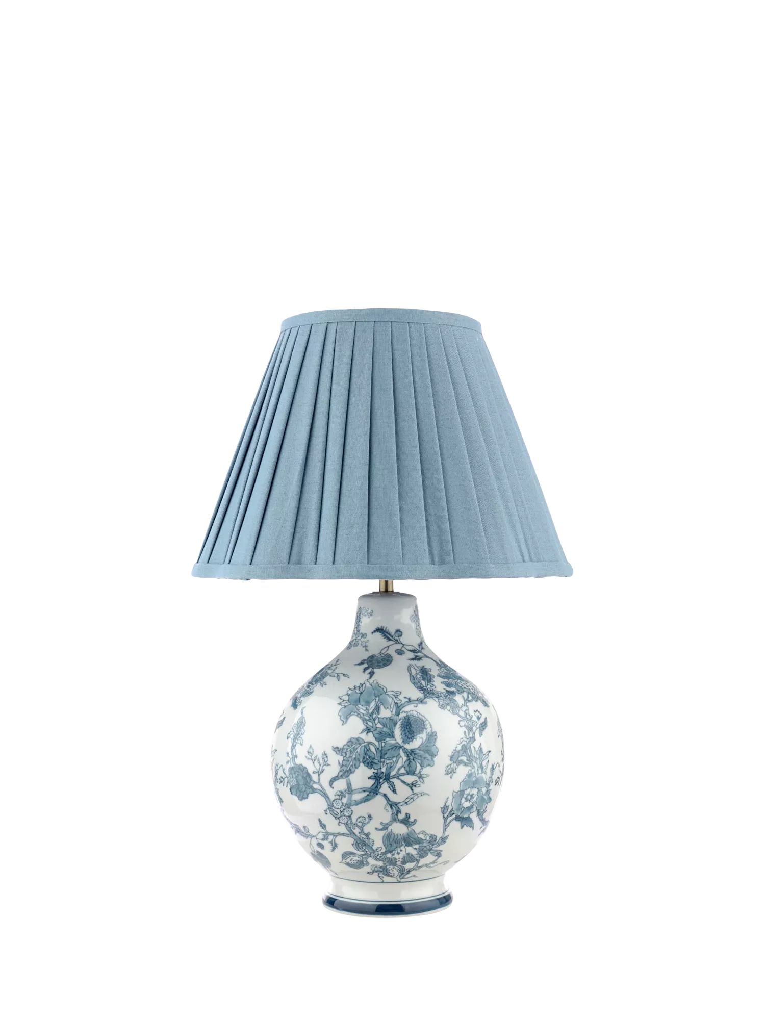 Laura Ashley blue floral ceramic table lamp, imported from the UK