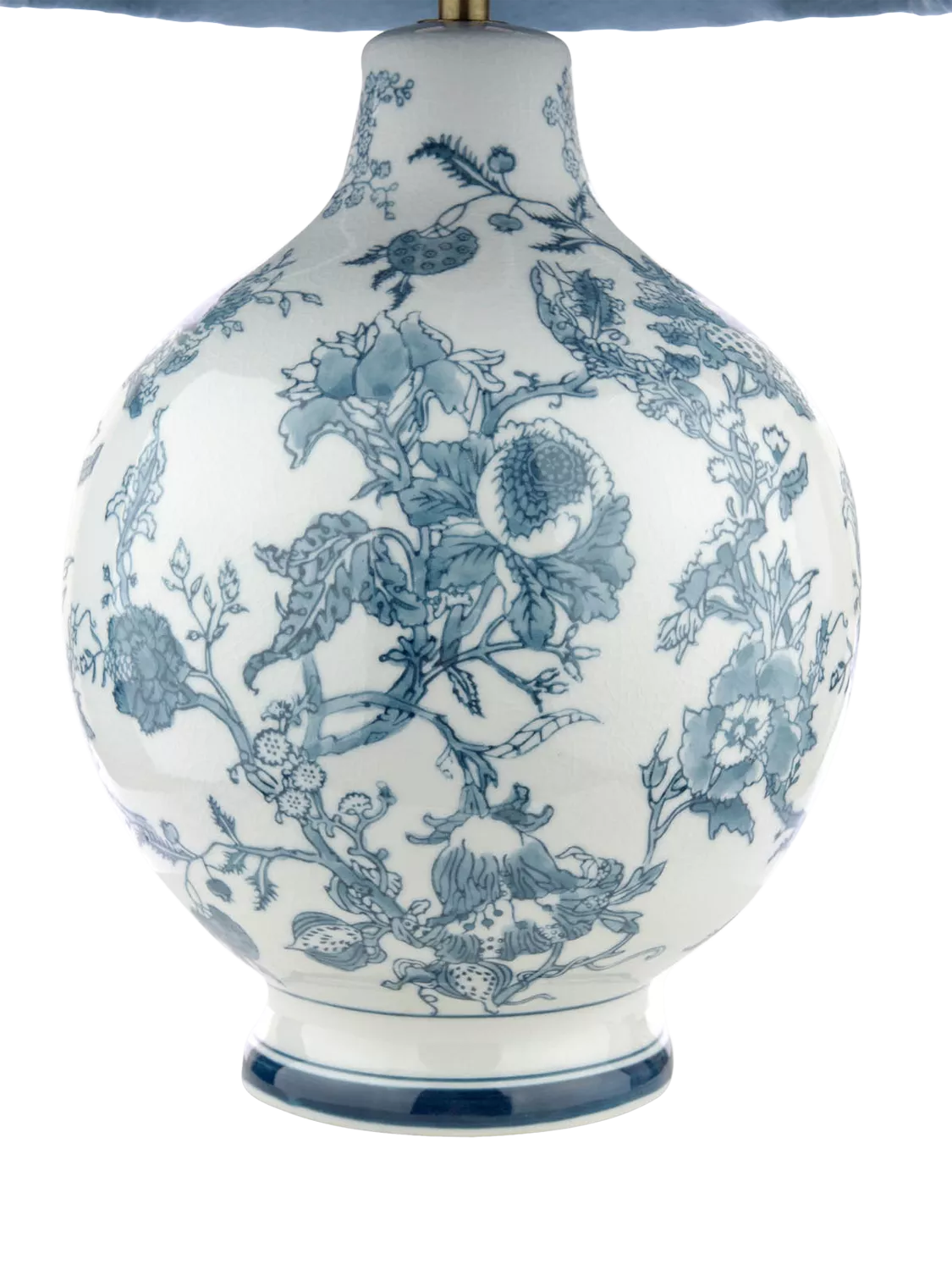 Laura Ashley blue floral ceramic table lamp, imported from the UK