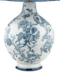 Laura Ashley blue floral ceramic table lamp, imported from the UK