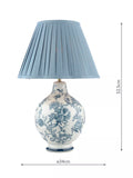 Laura Ashley blue floral ceramic table lamp, imported from the UK