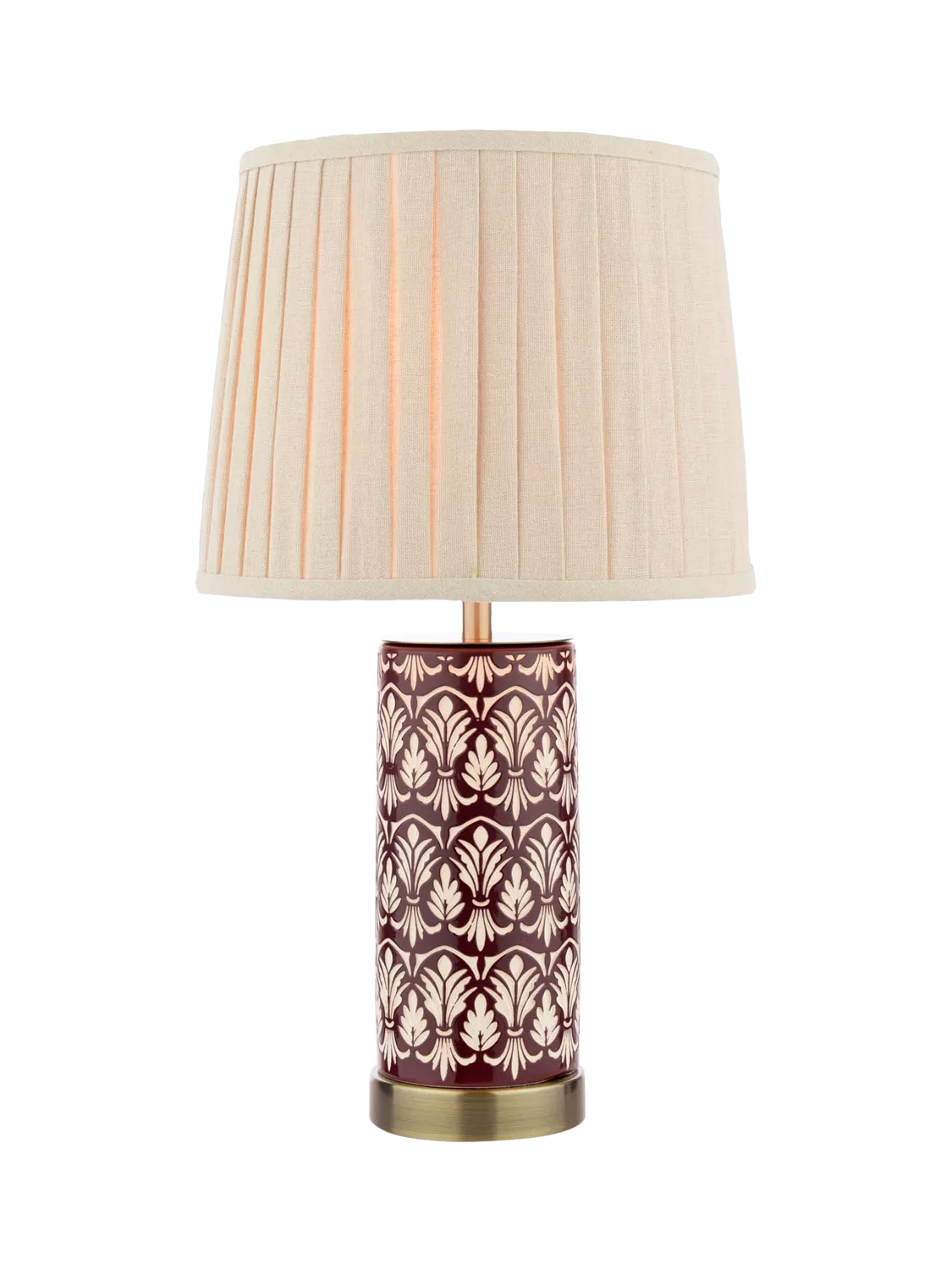 Laura Ashley Medlock ceramic table lamp in plum (British brand)