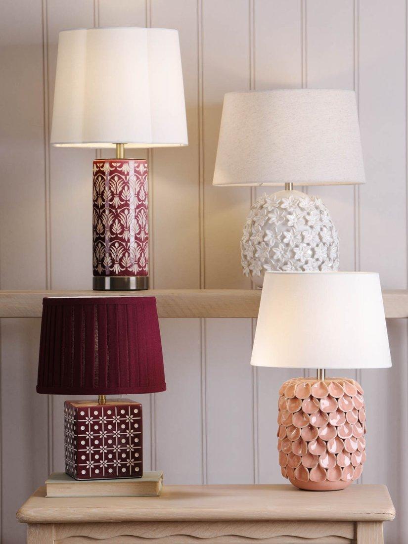 Laura Ashley Medlock ceramic table lamp in plum (British brand)