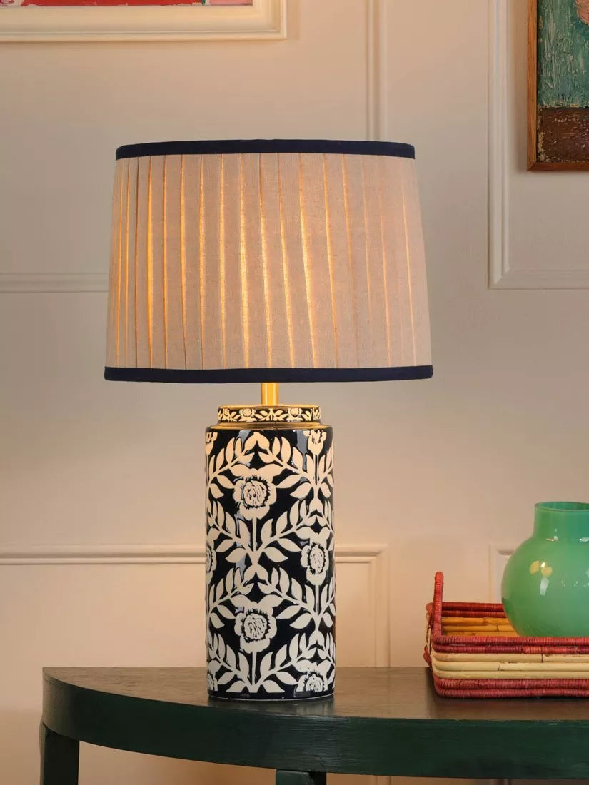 Joules Highclere table lamp navy blue (British brand)