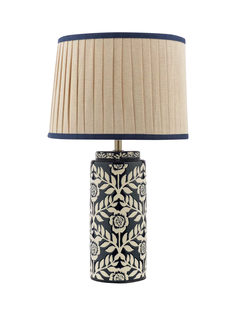 Joules Highclere table lamp navy blue (British brand)