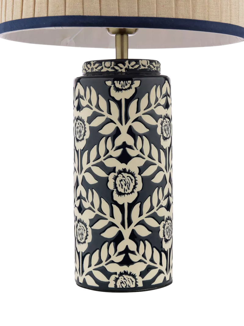 Joules Highclere table lamp navy blue (British brand)