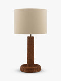 Joules Portree woven rattan table lamp natural finish, UK version
