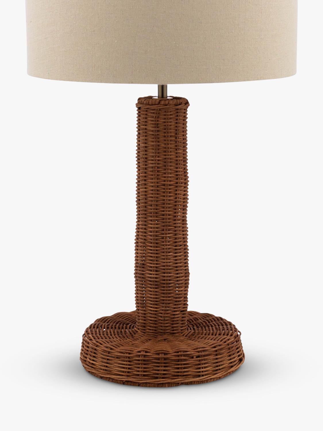 Joules Portree woven rattan table lamp natural finish, UK version