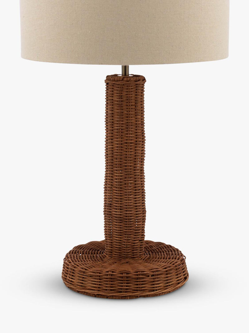 Joules Portree woven rattan table lamp natural finish, UK version
