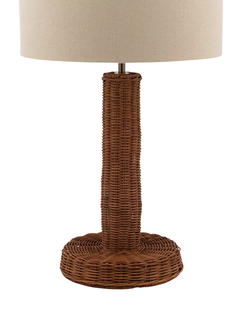 Joules Portree woven rattan table lamp natural finish, UK version