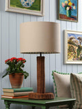 Joules Portree woven rattan table lamp natural finish, UK version