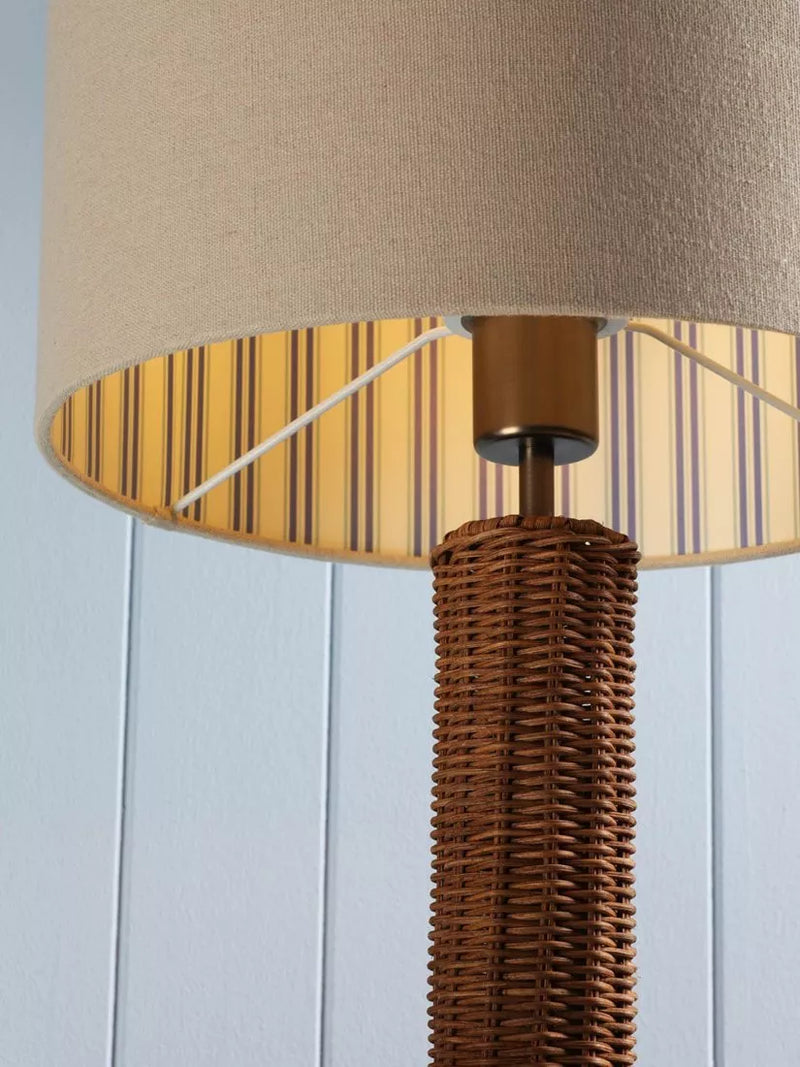 Joules Portree woven rattan table lamp natural finish, UK version