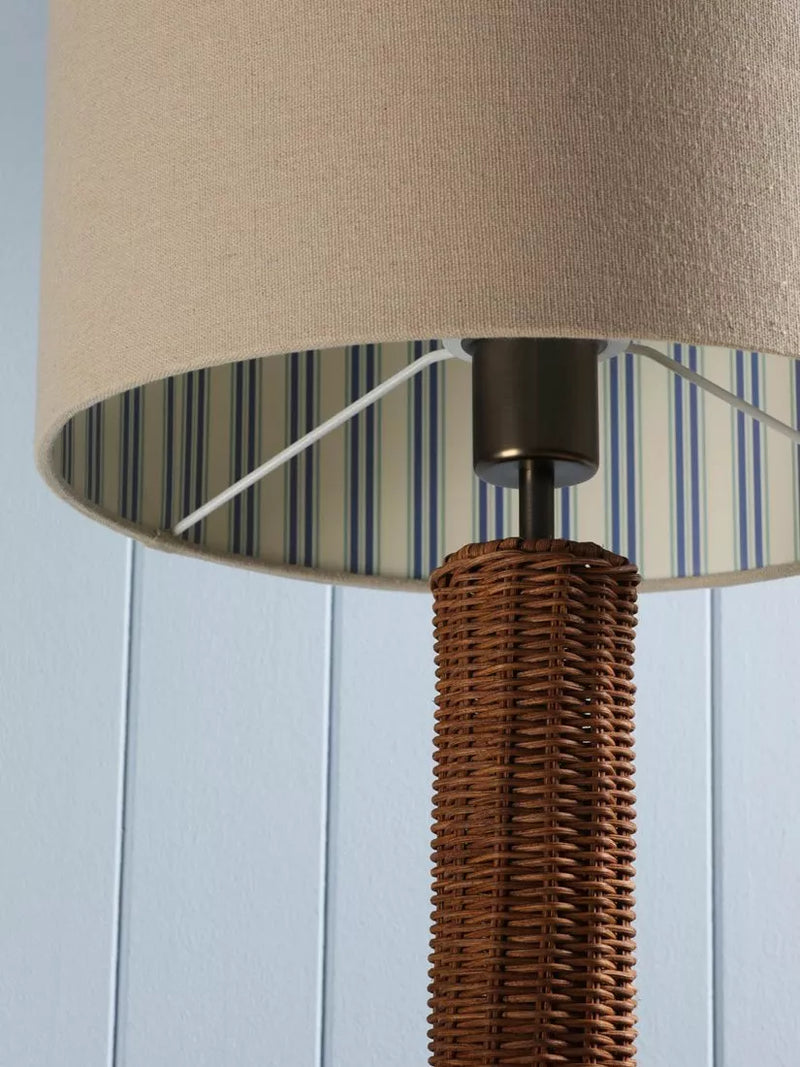 Joules Portree woven rattan table lamp natural finish, UK version