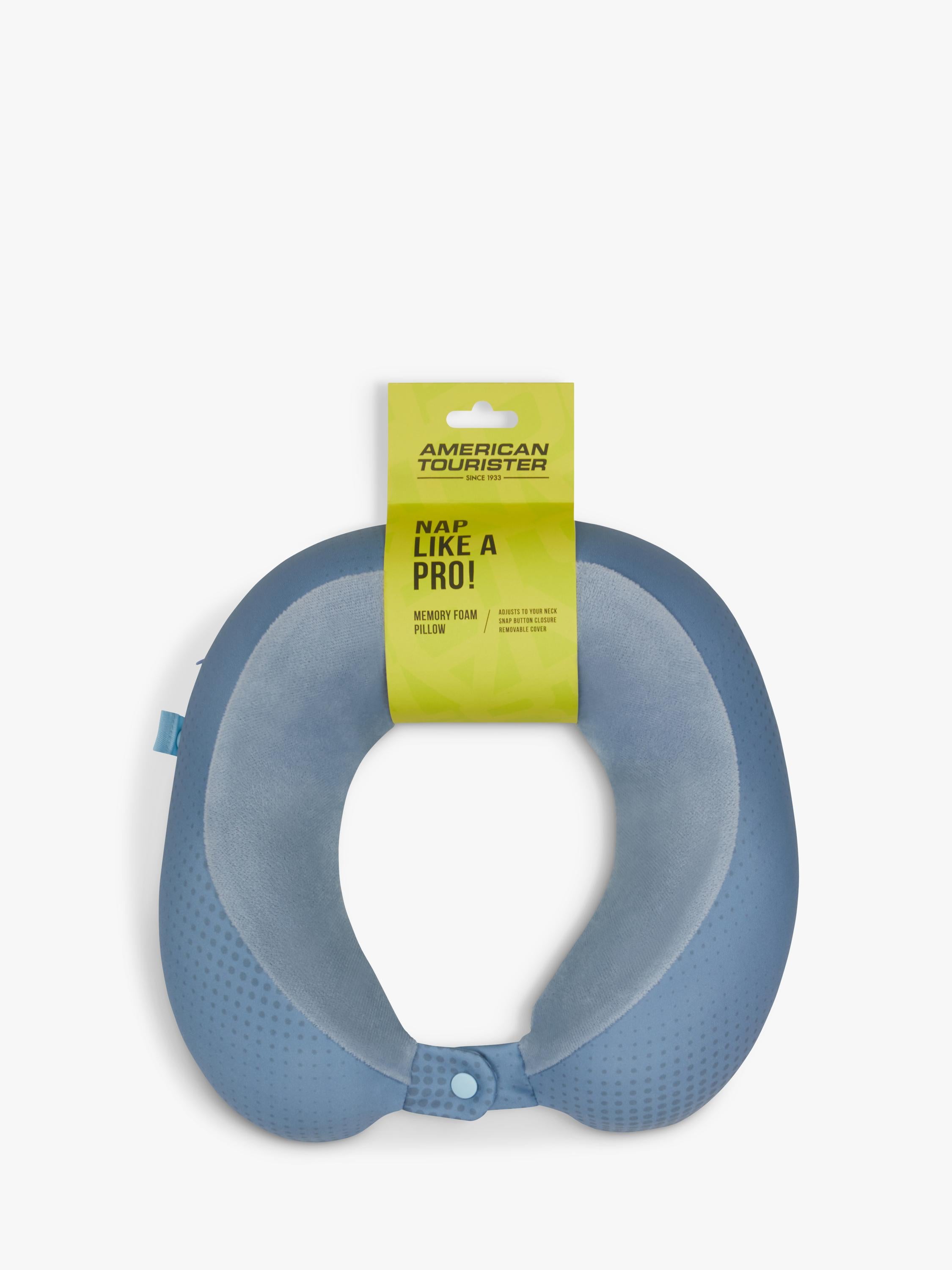 American Tourister memory foam travel neck pillow stone blue (British brand)