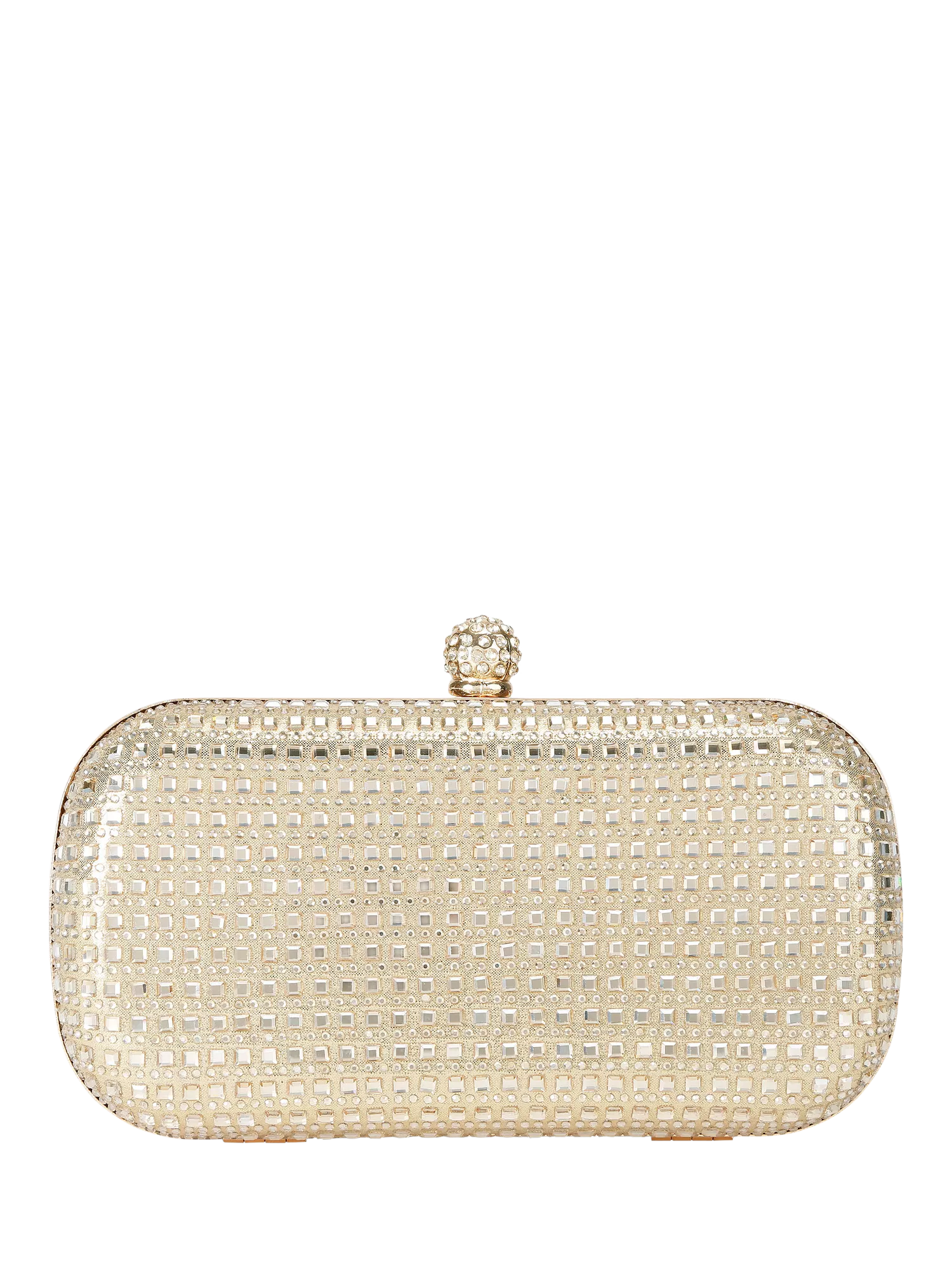 Carvela Cecilia hard clutch bag in gold, imported from the UK